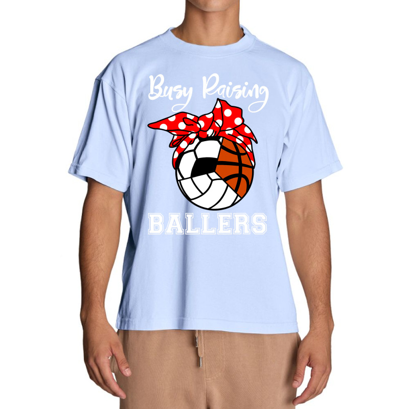 Busy Raising Ballers Funny Volleyball Soccer Basketball Mom Urban Heavy T-shirt | Artistshot