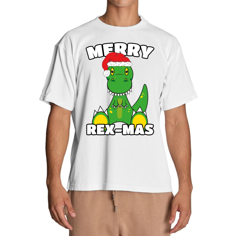 Merry Rex Mas Christmas T Rex Cartoon Sweatshirt Urban Heavy T-shirt | Artistshot