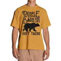 Womens People In Sleeping Bags Are Like Soft Tacos Funny Camping V Nec Urban Heavy T-shirt | Artistshot