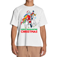 Merry Quarantine Christmas Santa Riding Unicorn Xmas Gifts T Shirt Urban Heavy T-shirt | Artistshot