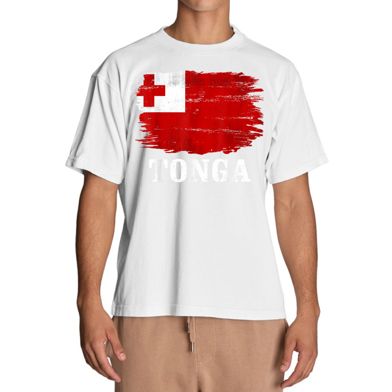 Vintage Tonga Flag For Tongan Gift T Shirt Urban Heavy T-shirt by cm-arts | Artistshot