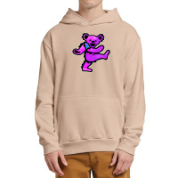 Pink Grateful Dancing Hippie Classic Rock Dead Bear Urban Pullover Hoodie | Artistshot