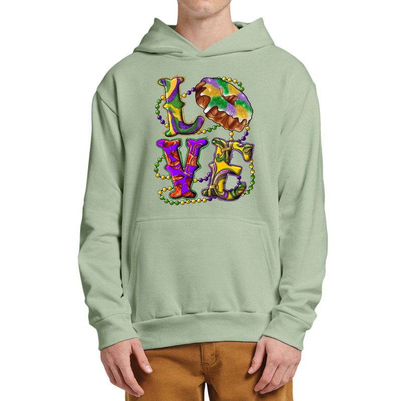 Mardi Gras Love With King Cake Urban Pullover Hoodie | Artistshot