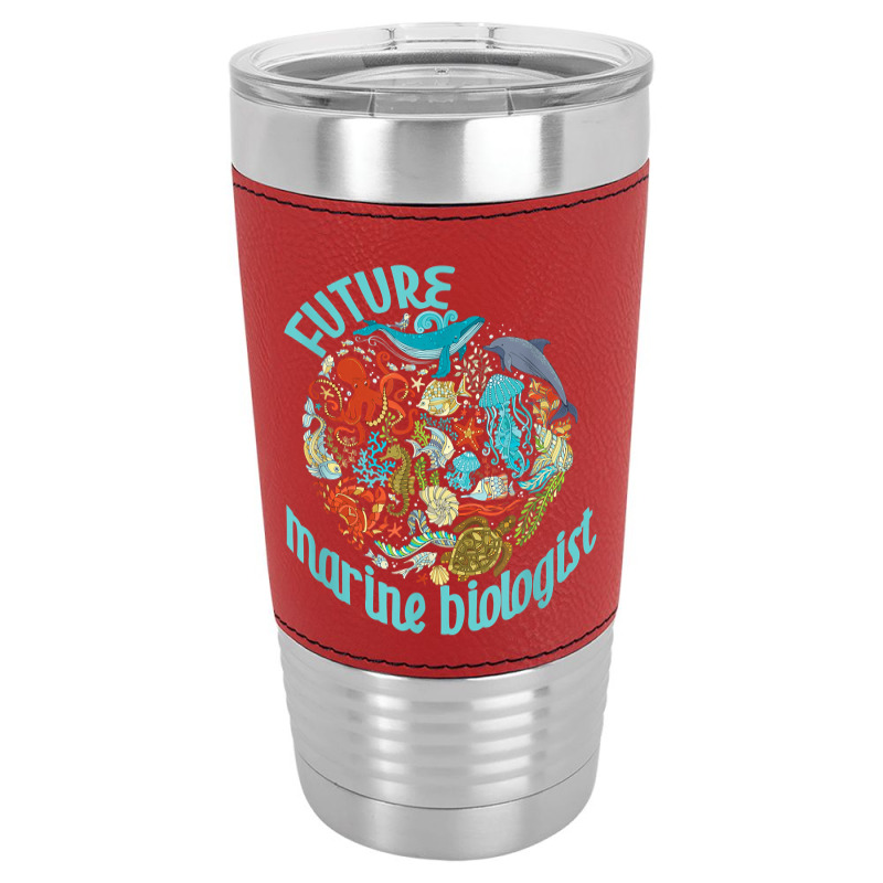 Future Marine Biologist Ocean Life Drawing Whale Octopus Leatherette Tumbler | Artistshot