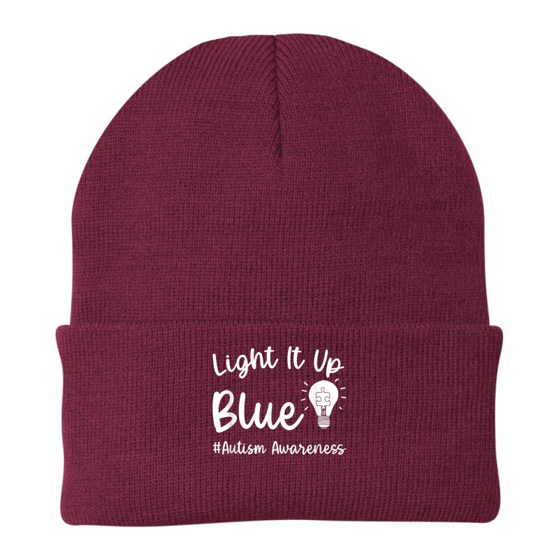 Light It Up Blue Autism Tee I Wear Blue For Autism Awareness T Shirt Beanie by RoyalStore | Artistshot