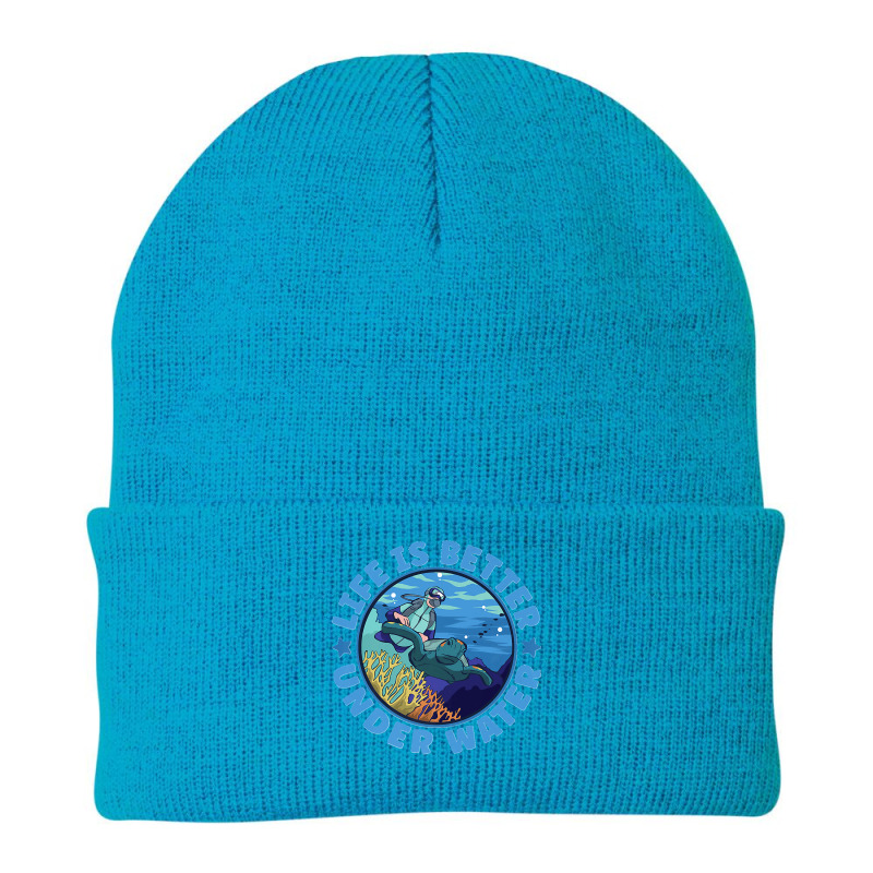 Life Is Better Under Water Marine Biology Scuba Diver Premium Beanie | Artistshot