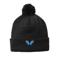 Bluemorphopar T  Shirt Blue Morpho Butterfly T  Shirt Pom Pom Beanie | Artistshot