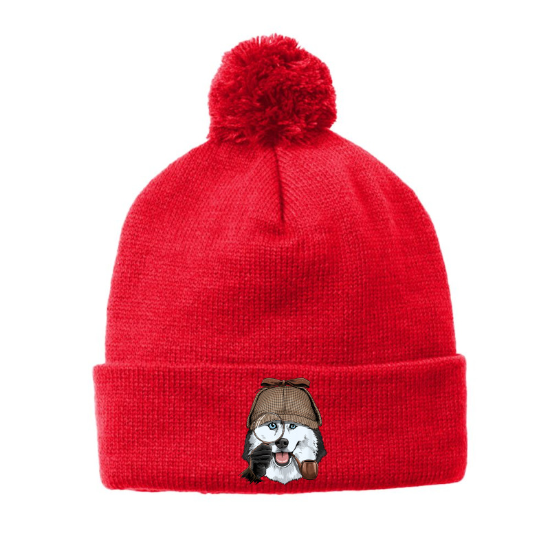 Detective Siberian Husky Spy Investigator Husky Dog Lover Pom Pom Beanie by Hoang95 | Artistshot