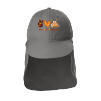 Peace Love Thanksgiving Autumn Season Pumpkin Coffee Lover T Shirt Sun Shade Cap | Artistshot