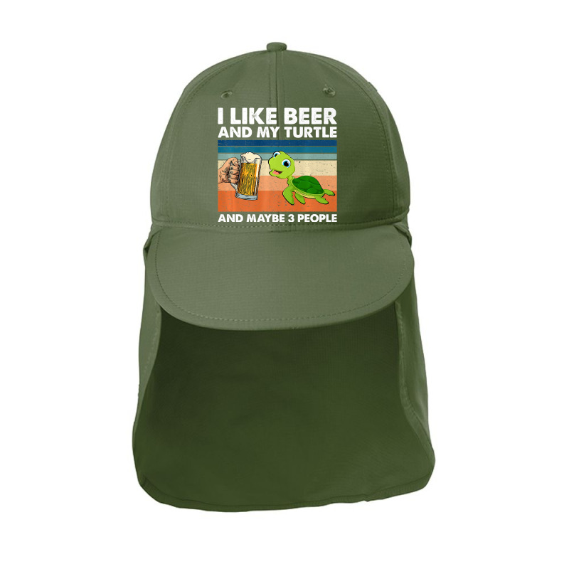 Retro I Like Beer My Turtle And Maybe 3 People Turtle Lover Premium T Sun Shade Cap by James_Lane | Artistshot