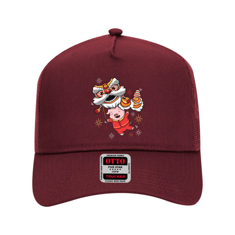 Dragon Lion Dancing Pig Chinese New Year 2019 Mesh Back Trucker Hat by Hoang95 | Artistshot