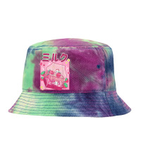 Funny Retro 90s Strawberry Milkshake Carton Kawaii Anime Cat T Shirt Tie Dyed Bucket Hat | Artistshot