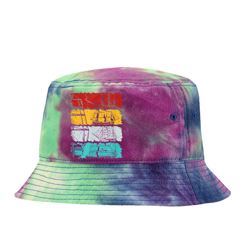 Vintage Retro Boats Sailboat Sailing Ships T Shirt Tie Dyed Bucket Hat | Artistshot