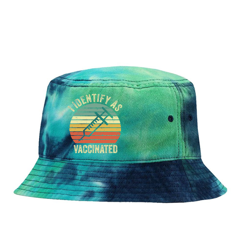 I Identify As Vaccinated Tie Dyed Bucket Hat by VictorCruz | Artistshot