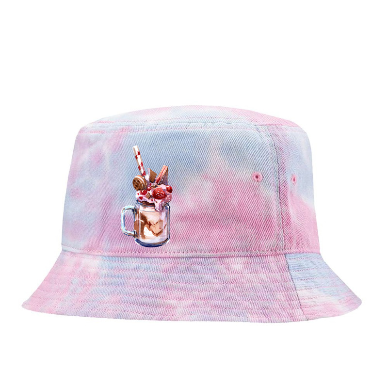 Chocolate Strawberry Milkshake T  Shirt Chocolate Strawberry Overshake Tie Dyed Bucket Hat by thymeartiste | Artistshot