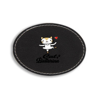 Ballerina Cat Oval Leatherette Patch | Artistshot