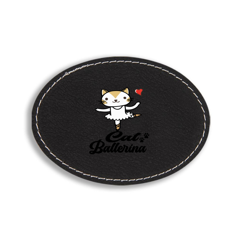 Ballerina Cat Oval Leatherette Patch | Artistshot