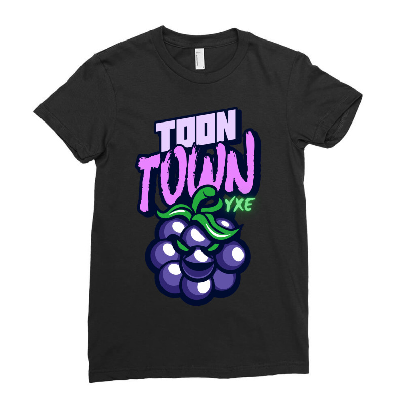 Saskatoon Purple Sour Bunch - Toon Town Yxe Ladies Fitted T-Shirt by Stoon Style Studio | Artistshot