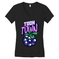 Saskatoon Purple Sour Bunch - Toon Town Yxe Women's V-neck T-shirt | Artistshot