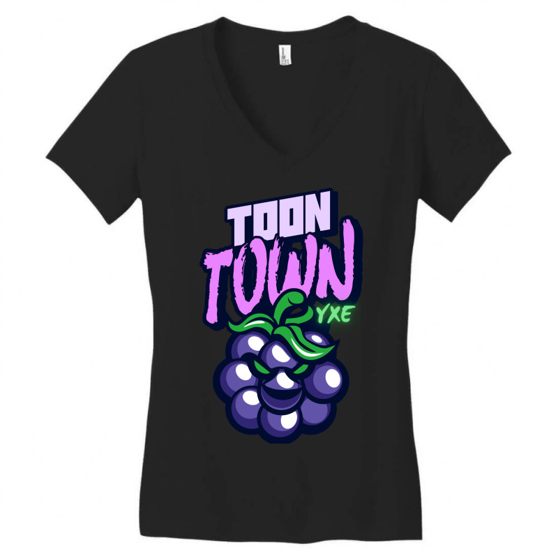 Saskatoon Purple Sour Bunch - Toon Town Yxe Women's V-Neck T-Shirt by Stoon Style Studio | Artistshot