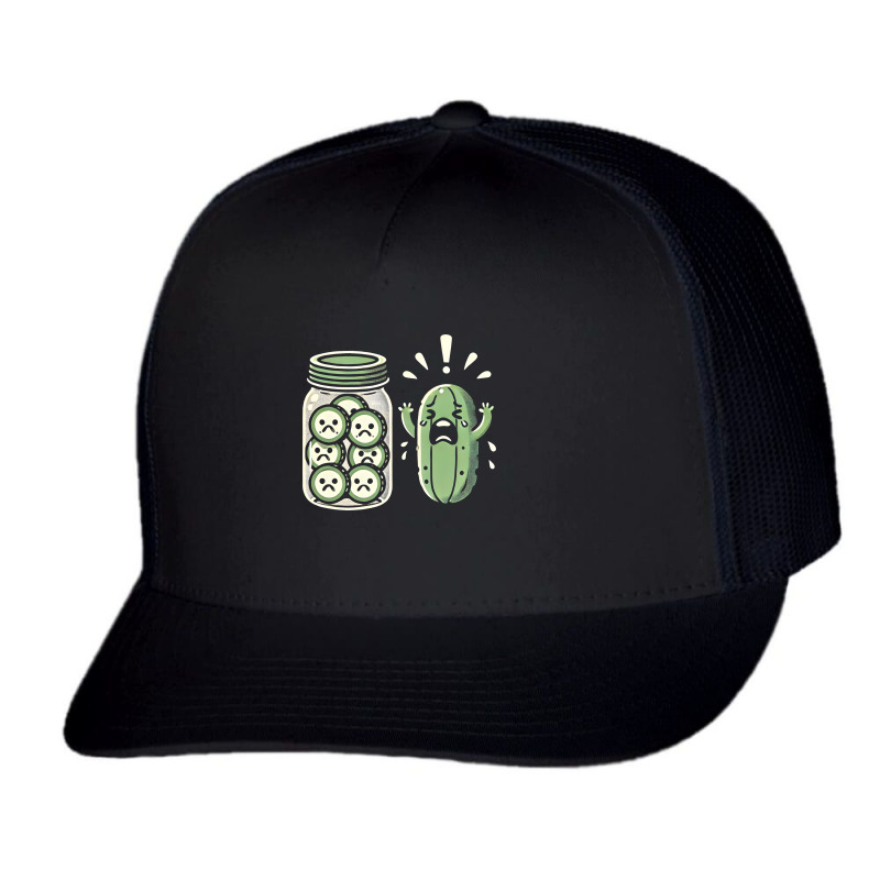 Pickle Surprise A Cucumber And A Jar Of Sliced Trucker Cap by NQArtist | Artistshot