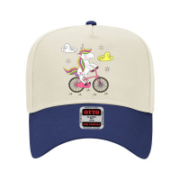 Funny Unicorn On Bike Work Out Biker Adjustable Baseball Cap | Artistshot