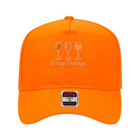 Woman Group Therapy Wine Glasses Rhinestone For Birthday Tank Top Adjustable Baseball Cap | Artistshot