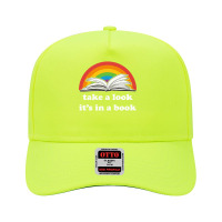 Take A Look, It's In A Book, Rainbows, Retro Book Lovers Design, Bookw Adjustable Baseball Cap | Artistshot