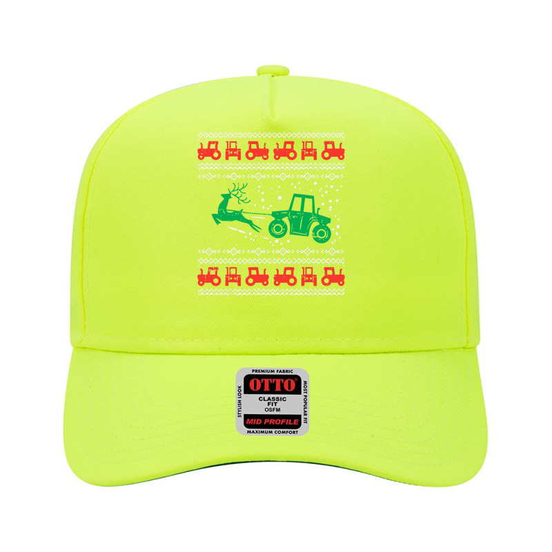 Farm Tractor Reindeer Fun Ugly Christmas Sweater Farmer Gift Adjustable Baseball Cap | Artistshot