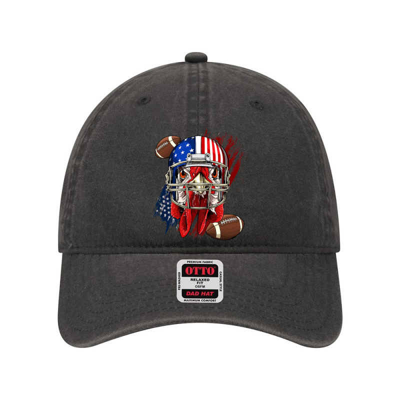 American Football Player Chicken Patriotic Chicken Farmer Dyed Cap by pester | Artistshot