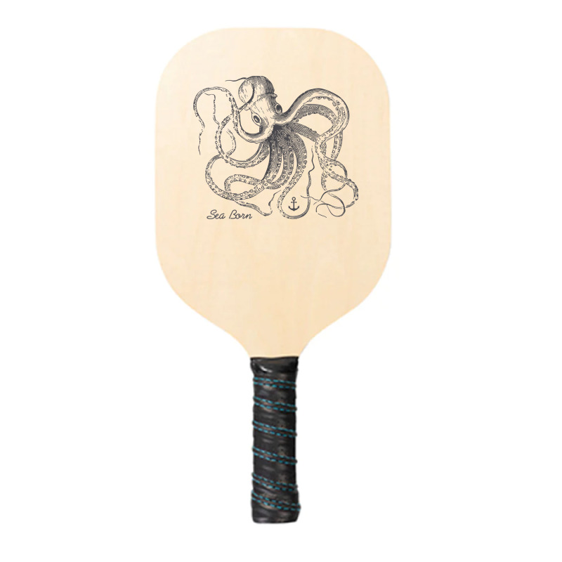 Vintage Black Octopus Marine Biologist Ocean Sea Life 5 Pickleball Paddle | Artistshot