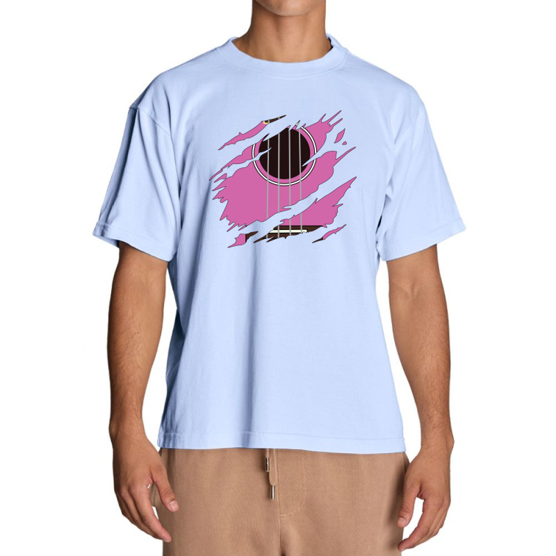 Ripped Ukulele Pink Color Urban Heavy T-shirt | Artistshot