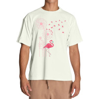 Flower Dandelion Exotic Animal Tropical Bird Pink Flamingo Urban Heavy T-shirt | Artistshot