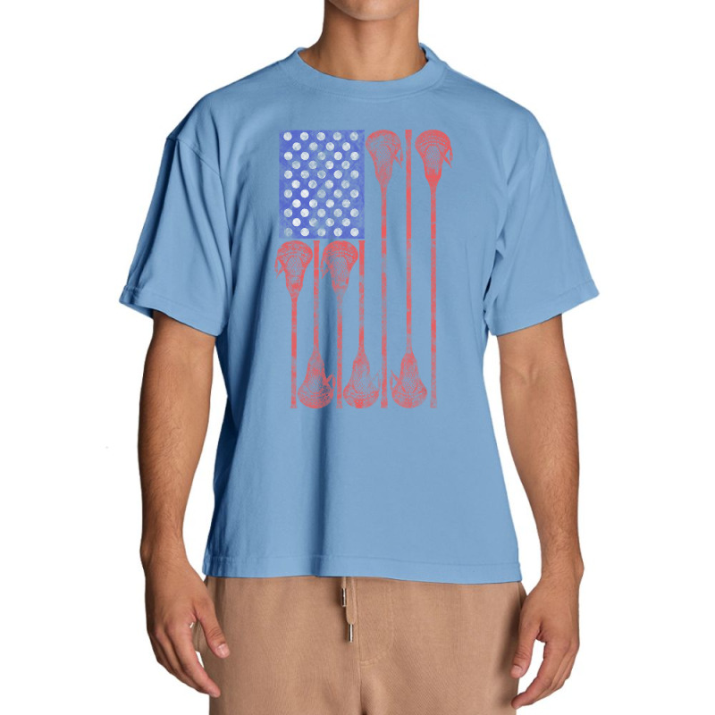 Lacrosse Stick Lax American Flag Urban Heavy T-shirt by cm-arts | Artistshot