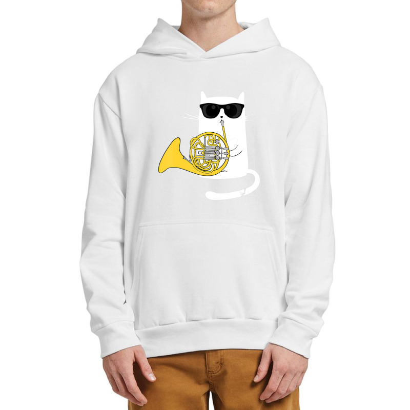 Jazz Cat Playing French Horn Cool Smooth Urban Pullover Hoodie | Artistshot