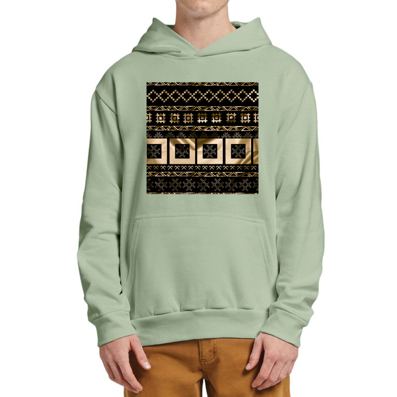 Latvian Traditional Pagan Symbols Of Luck And Light In Gold Urban Pullover Hoodie | Artistshot