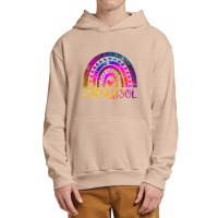 Preschool Teacher Leopard Tie Dye Rainbow Back To School Urban Pullover Hoodie | Artistshot