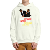 Funny Will Smith Slap Meme Will Smith Slap-  Keep My Wife Name Out You Urban Pullover Hoodie | Artistshot