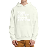 Eat Sleep Game Repeat Funny Leetcode Leet Gift Urban Pullover Hoodie | Artistshot