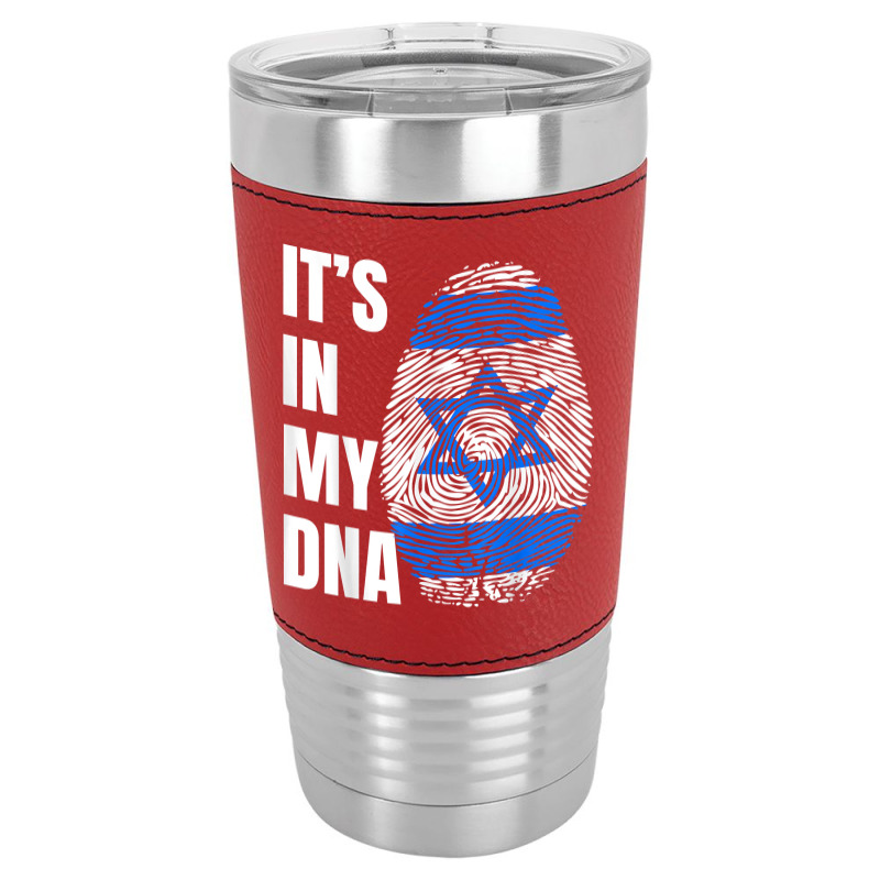 Fingerprint Dna Biometry Israel Flag T Shirt Leatherette Tumbler by cm-arts | Artistshot