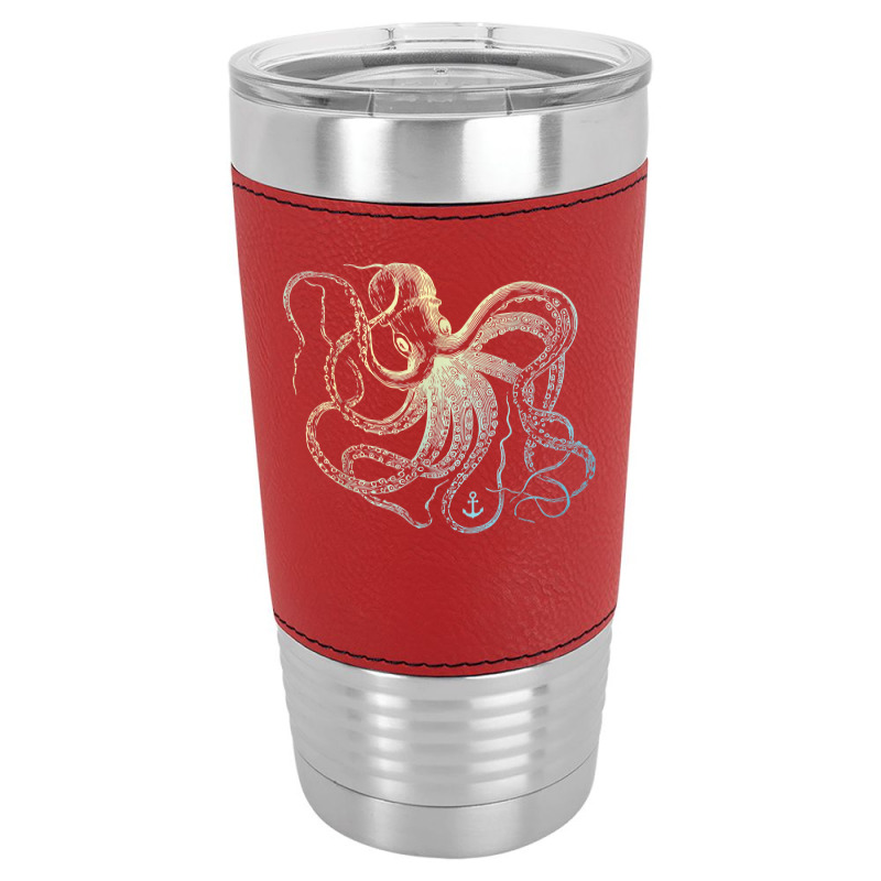 Octopus Cool Vintage Marine Biologist Ocean Sea Life 3 Leatherette Tumbler | Artistshot