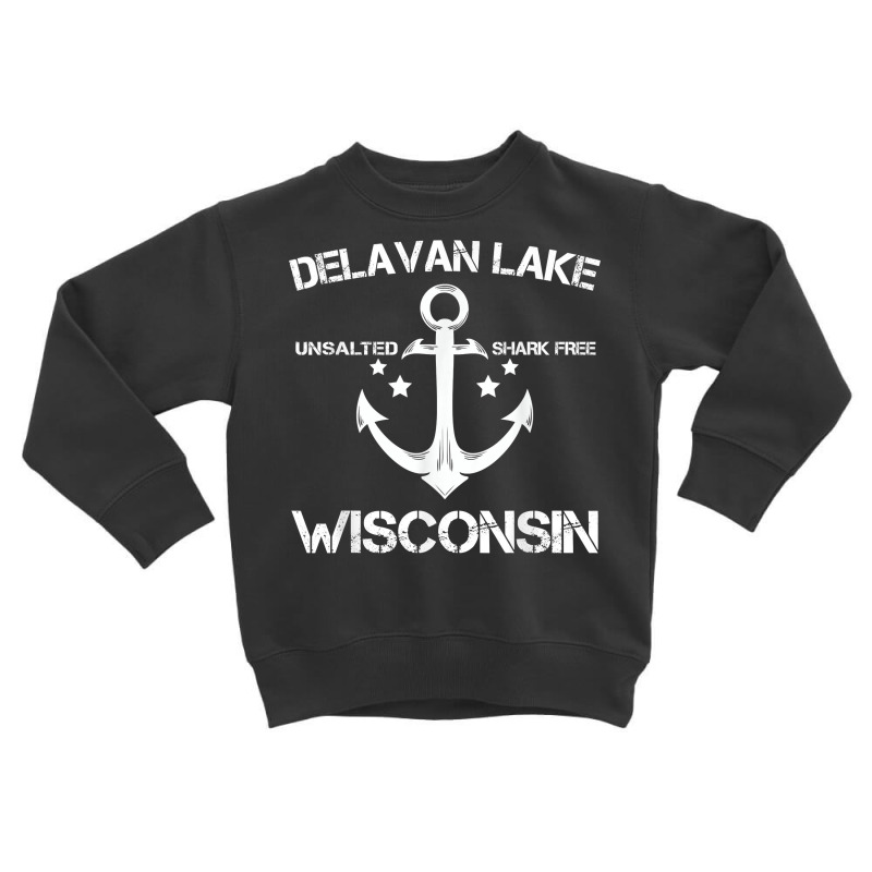 Custom Delavan Lake Wisconsin Funny Fishing Camping Summer Gift T Shirt  Toddler Sweatshirt By Ayedencoplon - Artistshot