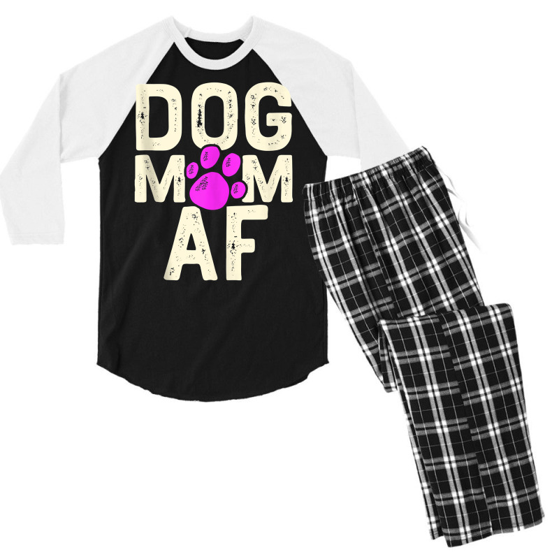 Dog Mom Af Funny Cute Gift Women Birthday Owner Cute Gift Tank Top Men's 3/4 Sleeve Pajama Set | Artistshot