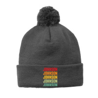 Johnson County, Kansas, Rainbow Text Design T Shirt Pom Pom Beanie | Artistshot