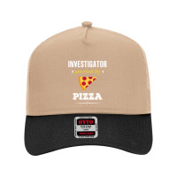 Investigator Powered By Pizza Funny Gift Mesh Back Trucker Hat | Artistshot