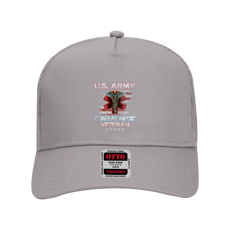 U.s Army Combat Medic Proud Veteran Medical Military Retired 138 Mesh Back Trucker Hat by pester | Artistshot