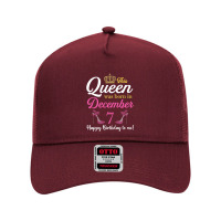 This Queen Was Born On December 7 Birthday High Heels T Shirt Mesh Back Trucker Hat | Artistshot