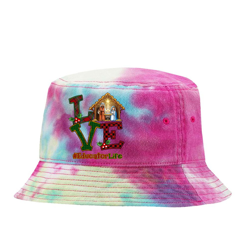 Educator Love Jesus Merry Christmas Xmas Christian Noel T Shirt Tie Dyed Bucket Hat by Denise_Riemenschneider | Artistshot