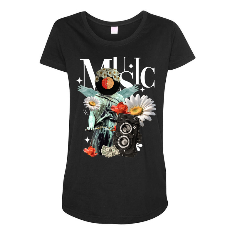 Music Vintage Maternity Scoop Neck T-shirt by ren21 | Artistshot