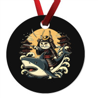 Ninja Cat Samurai Riding Shark Ornament | Artistshot